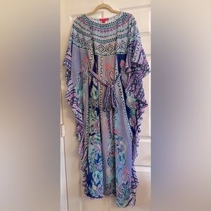 Lilly Pulitzer Monnae Midi Caftan Dress Moroccan Mint XXS/XS